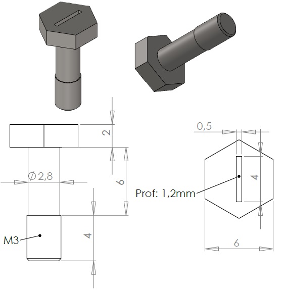 Tornillo especial M3